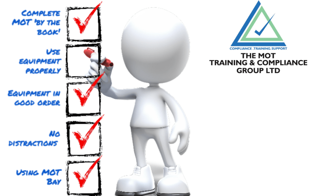 Grey man checking off the must-know practices for MOT Testing