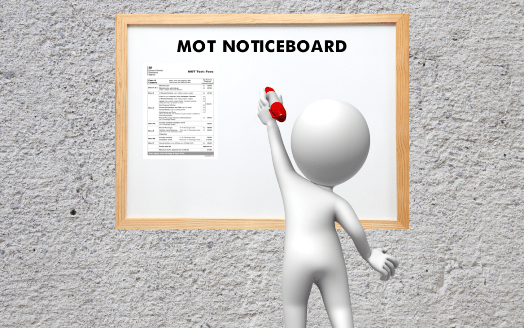 Faceless grey man giving a an MOT Noticeboard a DVSA Compliant Makeover